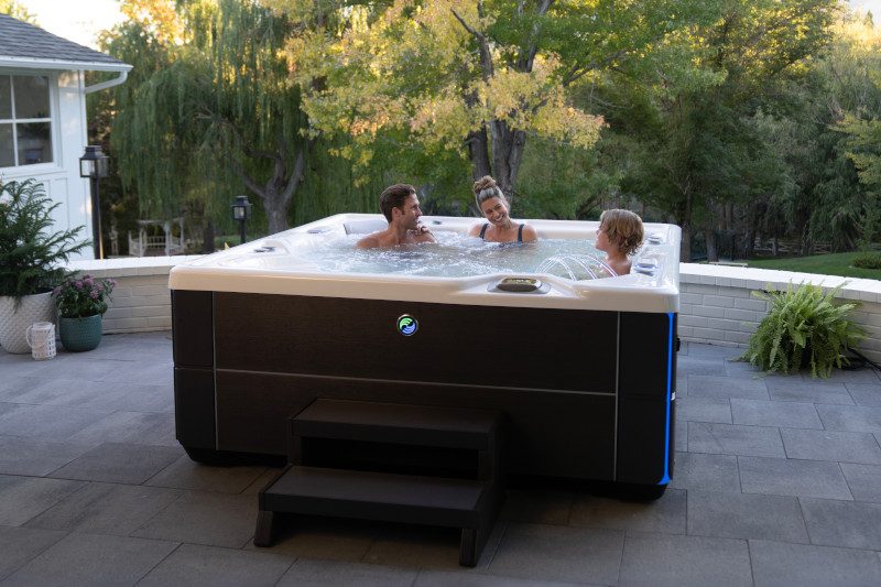 Family enjoying a Hot Spring hot tub together