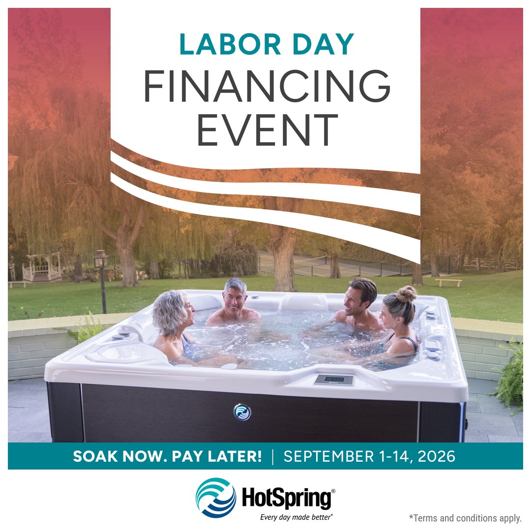 Hot Tubs of Tennessee Labor Day Financing Event: 0% APR for 60 months, September 1 to 14, 2026
